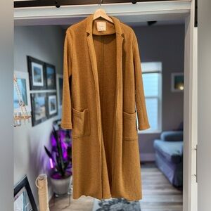 Pull & Bear Golden Wool Trench Coat - L